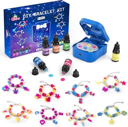 QuTZ Bracelet Making Kit, Resin Jewelry Making Kit, Making Your Own Beads and Charms with the UV Resins and Curing Station, Design Your Own K-pop and Friendship Bracelets for Girls 6+, (6 Resin Set) in Kuwait