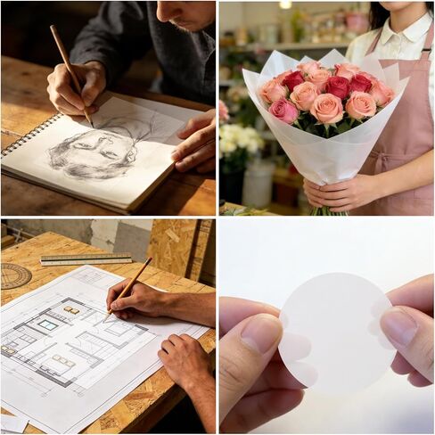 WRJIANGFA Tracing Paper Pad, 50 Sheets, A4 Size 8.27x11.69 Inches, High Transparency, Anti-Wrinkle, 53gsm, for Artists, Architects, Students in Kuwait