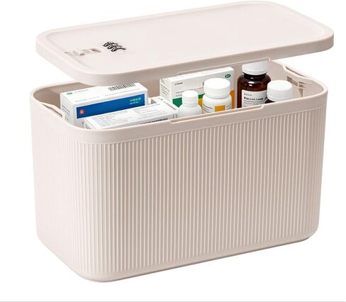 Medicine Lock Box with Code Small Safe Box for Medications & Vitamins Portable Lock Box for Home Office Travel Medicine Storage Box with 3-Digit Combination Lock (Grey) in Kuwait