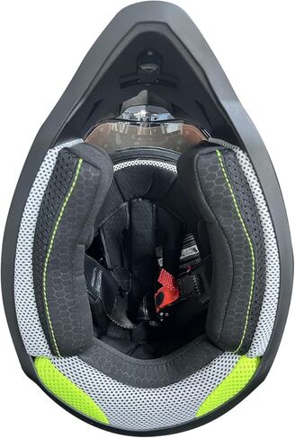 خوذة دراجة نارية Orthrus Youth Dirt Bike معتمدة من وزارة النقل خوذة دراجة نارية رياضية مزدوجة كاملة الوجه مع واقي من الشمس لمركبة ATV UTV على الطرق الوعرة لركوب الدراجات النارية BMX ذات العجلات الأربع على الجليد Go Kart (أسود غير لامع، كبير) in Kuwait