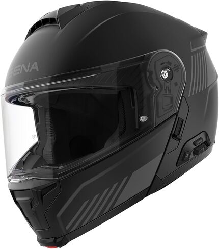 Sena Specter Modular Smart Communication Motorcycle Helmet with Mesh Intercom, 2nd Gen Sound by Harmon Kardon, Dupont Kevlar Shell (Matte Black, XXL) in Kuwait