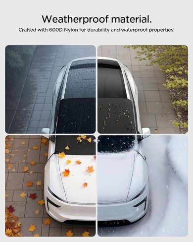 Spigen Magnetic Windshield Sun Shade Cover for Cars – Reflective UV Protection Heat Blocker with Full Windshield Coverage, Waterproof Foldable Summer Sun Visor, Fits Tesla Model Y Juniper & 3 Highland in Kuwait