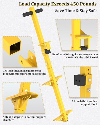 Heavy Duty Truck Bed Ladder – 450LBS+ Load Capacity, 2 Step Flatbed Ladder for Truckers, Heavy Duty Ladder for Flatbed Truck, Anti-Slip & Easy Mounting Truck Deck Step, Flatbed Truck Accessories in Kuwait