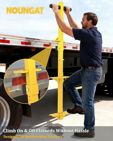 Heavy Duty Truck Bed Ladder – 450LBS+ Load Capacity, 2 Step Flatbed Ladder for Truckers, Heavy Duty Ladder for Flatbed Truck, Anti-Slip & Easy Mounting Truck Deck Step, Flatbed Truck Accessories in Kuwait