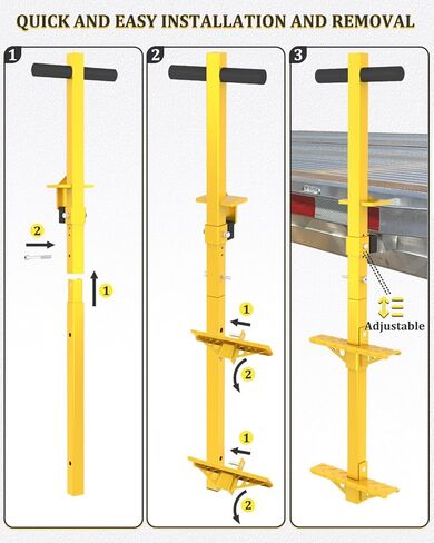 Heavy Duty Truck Bed Ladder – 450LBS+ Load Capacity, 2 Step Flatbed Ladder for Truckers, Heavy Duty Ladder for Flatbed Truck, Anti-Slip & Easy Mounting Truck Deck Step, Flatbed Truck Accessories in Kuwait