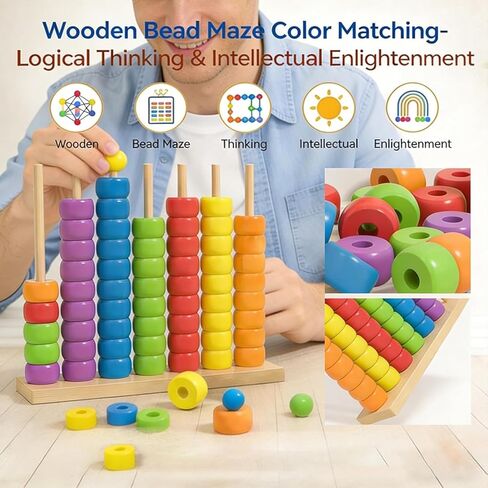 Color Matching Stacking Puzzle Game, Fast Pattern Challenge Ring Stack Puzzle for 2 Players| Competitive Tabletop Brain Teaser for Family Game Night in Kuwait