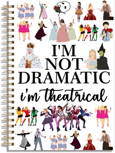 LONGXIN Musical Gift Theatre Notebook Journal Music Lover Gifts for Women Girls Fans Hardcover Spiral Notebook 5.8x8.3 in Kuwait