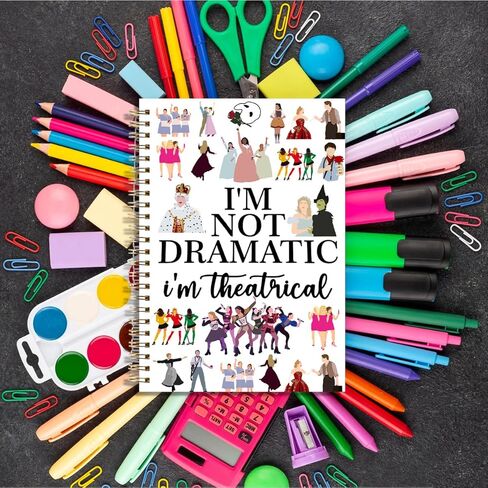 LONGXIN Musical Gift Theatre Notebook Journal Music Lover Gifts for Women Girls Fans Hardcover Spiral Notebook 5.8x8.3 in Kuwait