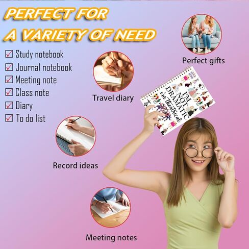 LONGXIN Musical Gift Theatre Notebook Journal Music Lover Gifts for Women Girls Fans Hardcover Spiral Notebook 5.8x8.3 in Kuwait