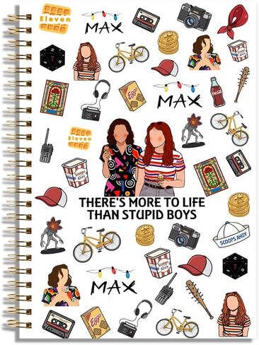 مجلة LONGXIN Stranger Merch Notebook Journal، هدايا عيد الميلاد المجيد للنساء والفتيات لمحبي الأفلام بغلاف مقوى حلزوني مقاس 5.8x8.3 in Kuwait