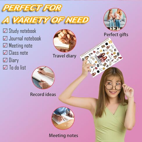 مجلة LONGXIN Stranger Merch Notebook Journal، هدايا عيد الميلاد المجيد للنساء والفتيات لمحبي الأفلام بغلاف مقوى حلزوني مقاس 5.8x8.3 in Kuwait