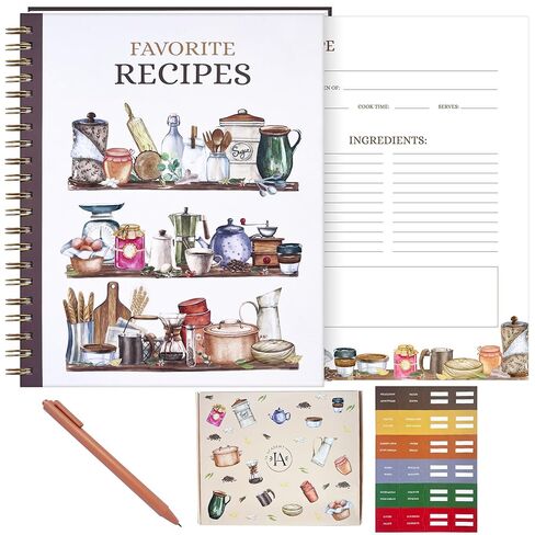 Recipe Journal , Gift for Chef and Families , Notebook for People Who Like to Cook , Hardcover with Pages In Blank to Create and Write In Your Own , Favorites Kitchen Personalized Recipes Cookbook in Kuwait