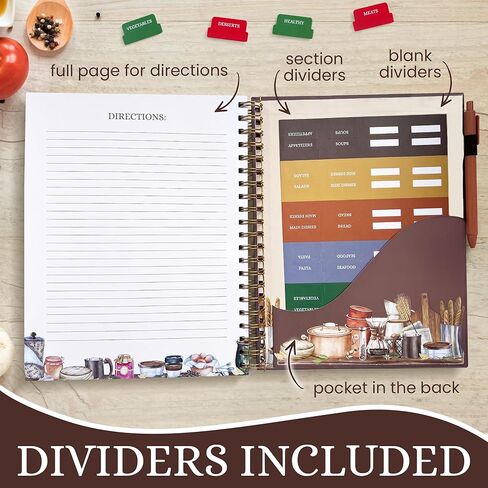 Recipe Journal , Gift for Chef and Families , Notebook for People Who Like to Cook , Hardcover with Pages In Blank to Create and Write In Your Own , Favorites Kitchen Personalized Recipes Cookbook in Kuwait