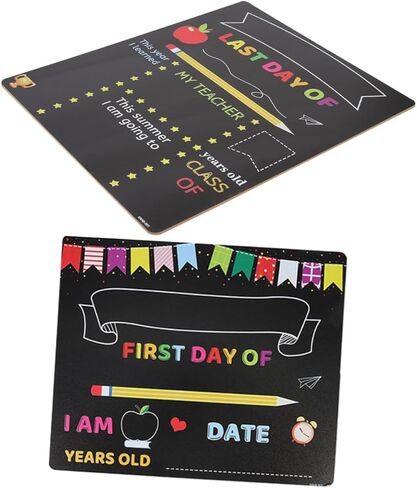 SUPVOX 2pcs ’s Writing Chalkboard Blackboard Set for Kindergarten and Elementary School, PVC Material, Erasable Message Board for Classroom Decor and First Day of School Signs in Kuwait