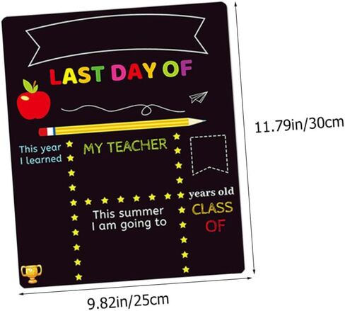 SUPVOX 2pcs ’s Writing Chalkboard Blackboard Set for Kindergarten and Elementary School, PVC Material, Erasable Message Board for Classroom Decor and First Day of School Signs in Kuwait