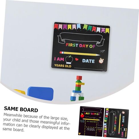 SUPVOX 2pcs ’s Writing Chalkboard Blackboard Set for Kindergarten and Elementary School, PVC Material, Erasable Message Board for Classroom Decor and First Day of School Signs in Kuwait