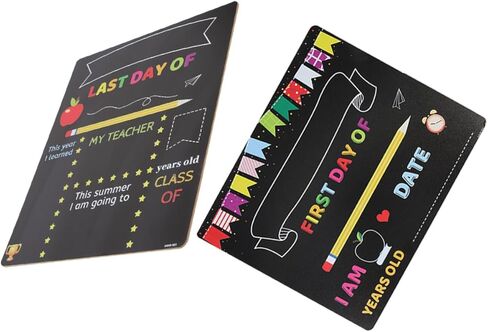 2pcs Writing Chalkboards for Kindergarten and Primary School, PVC Erasable Message Boards with Photo Sign, School First Day Chalkboard, Back to Classroom Accessories in Kuwait