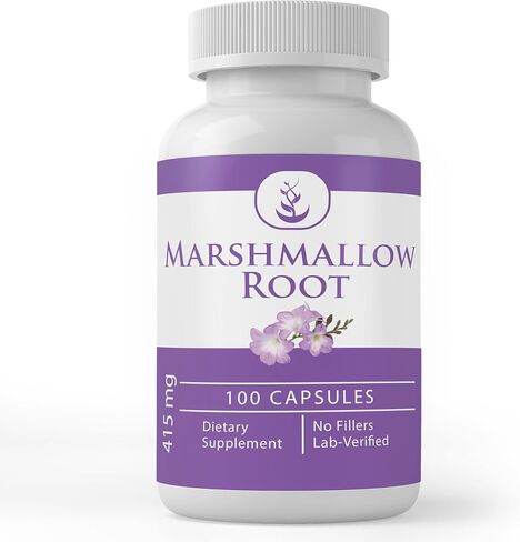 Pure Original Ingredients Marshmallow Root, (100 Capsules) Always Pure, No Additives Or Fillers, Lab Verified in Saudi Arabia
