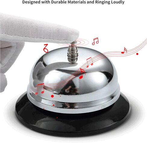 Bell for Desk,Loud & Clear 3.3 Inch Diameter Call Bell with Metal Anti-Rust Steel,Durable Design Service Bell for Hotels, Schools, Restaurants, Reception Areas, Hospitals, Warehouses in Kuwait