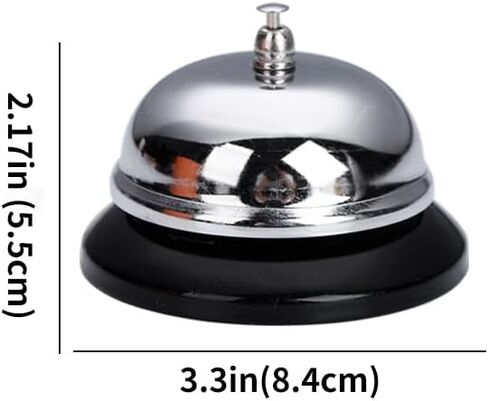 Bell for Desk,Loud & Clear 3.3 Inch Diameter Call Bell with Metal Anti-Rust Steel,Durable Design Service Bell for Hotels, Schools, Restaurants, Reception Areas, Hospitals, Warehouses in Kuwait