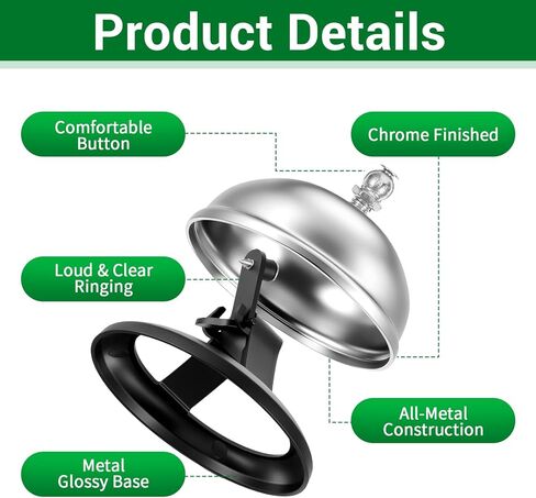 12 Pcs Bell for Desk, Service Bell Bulk - 3.4 Inch Metal Call Bells with Anti-Rust Stainless Steel, Loud Ring Bells Front Desk for Hotels, Schools, Restaurants, Reception Areas, Hospitals in Kuwait
