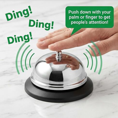 12 Pcs Bell for Desk, Service Bell Bulk - 3.4 Inch Metal Call Bells with Anti-Rust Stainless Steel, Loud Ring Bells Front Desk for Hotels, Schools, Restaurants, Reception Areas, Hospitals in Kuwait