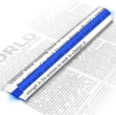 8" Magnifying Ruler Bar for Reading, 2X Line Magnifier with Guiding Line for Reading Small Prints, Bible, Books, Instructions, Cross Stitch Patterns and Small Print (Blue Thick line) in Kuwait