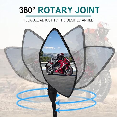 QYMOTO ATV Mirrors,7/8" Handlebar Rear View Mirror,Fit Motorcycle,Scooter,Mobility,Moped,4 wheeler Quad,Complete Installation Kit 8mm&10mm Multiple Adapters for Polaris Sportsman,CFMOTO Cforce in Kuwait