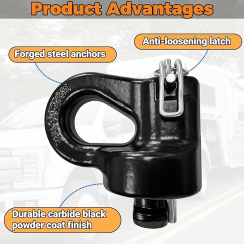 60691 مرساة سلسلة أمان لنظام بوك معقوفة، لـ 2013-2026 Ford F250 F350 F450، 2016-2026 شيفروليه سيلفرادو، جي إم سي سييرا و2016-2024 نيسان تيتان XD، 38000 رطل GTW، قطعتان in Kuwait