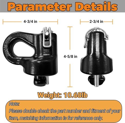 60691 مرساة سلسلة أمان لنظام بوك معقوفة، لـ 2013-2026 Ford F250 F350 F450، 2016-2026 شيفروليه سيلفرادو، جي إم سي سييرا و2016-2024 نيسان تيتان XD، 38000 رطل GTW، قطعتان in Kuwait
