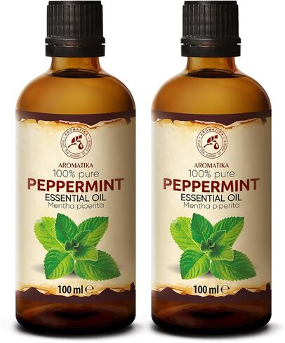 Peppermint Essential Oil 3.4 Fl Oz (100ml) - Mentha Piperita - Home Fragrance - Aromatherapy - 100% Pure & Natural Mint Oil for Body Care - Diffusers - Sauna - Relaxation - Calming in Saudi Arabia