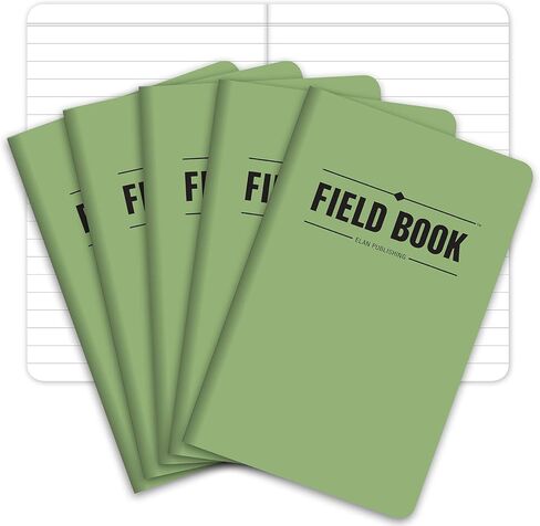 Elan Publishing Company Field Notebook/Pocket Journal - 3.5"x5.5" - Green - Lined Memo Book - Pack of 5 in Kuwait