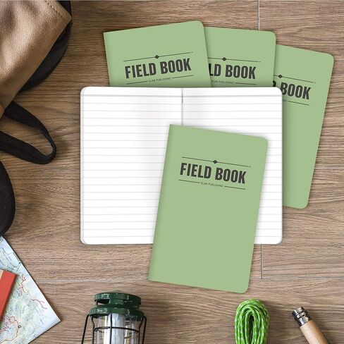 Elan Publishing Company Field Notebook/Pocket Journal - 3.5"x5.5" - Green - Lined Memo Book - Pack of 5 in Kuwait