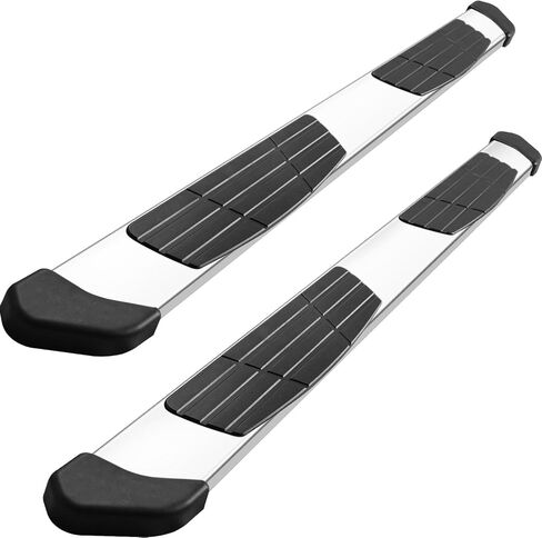 6.5" Running Boards Compatible with 2022-2026 Toyota Tundra Crewmax Cab(4 Full-Size Door), Black Flat Oval Running Boards 2 Piece Set Tundra Side Steps Step Bars Come with 8 Brackets. in Saudi Arabia