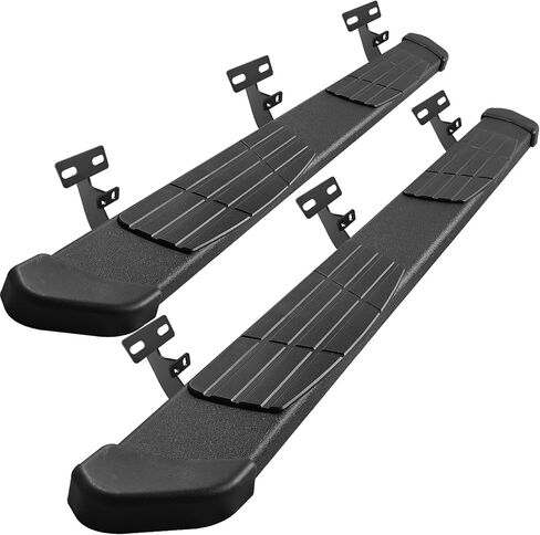 6.5" Running Boards Compatible with 2022-2026 Toyota Tundra Crewmax Cab(4 Full-Size Door), Black Flat Oval Running Boards 2 Piece Set Tundra Side Steps Step Bars Come with 8 Brackets. in Saudi Arabia