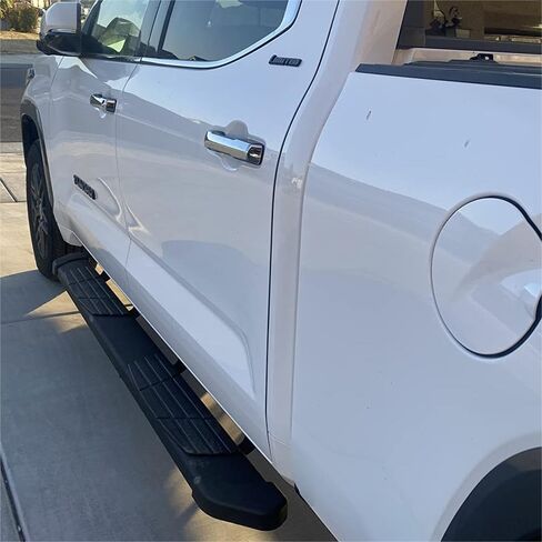 6.5" Running Boards Compatible with 2022-2026 Toyota Tundra Crewmax Cab(4 Full-Size Door), Black Flat Oval Running Boards 2 Piece Set Tundra Side Steps Step Bars Come with 8 Brackets. in Saudi Arabia