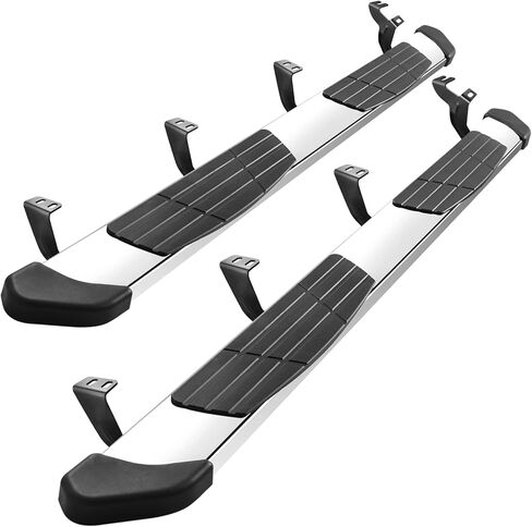 6.5" Running Boards Compatible with 2022-2026 Toyota Tundra Crewmax Cab(4 Full-Size Door), Black Flat Oval Running Boards 2 Piece Set Tundra Side Steps Step Bars Come with 8 Brackets. in Saudi Arabia