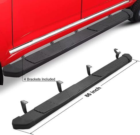 6.5" Running Boards Compatible with 2022-2026 Toyota Tundra Crewmax Cab(4 Full-Size Door), Black Flat Oval Running Boards 2 Piece Set Tundra Side Steps Step Bars Come with 8 Brackets. in Saudi Arabia