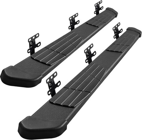 6.5" Running Boards Compatible with 2022-2026 Toyota Tundra Crewmax Cab(4 Full-Size Door), Black Flat Oval Running Boards 2 Piece Set Tundra Side Steps Step Bars Come with 8 Brackets. in Saudi Arabia