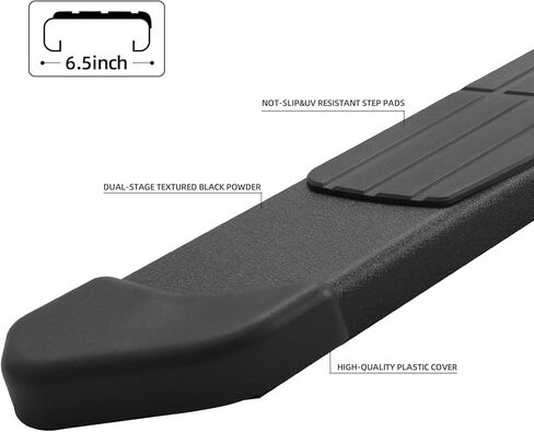 6.5" Running Boards Compatible with 2022-2026 Toyota Tundra Crewmax Cab(4 Full-Size Door), Black Flat Oval Running Boards 2 Piece Set Tundra Side Steps Step Bars Come with 8 Brackets. in Saudi Arabia