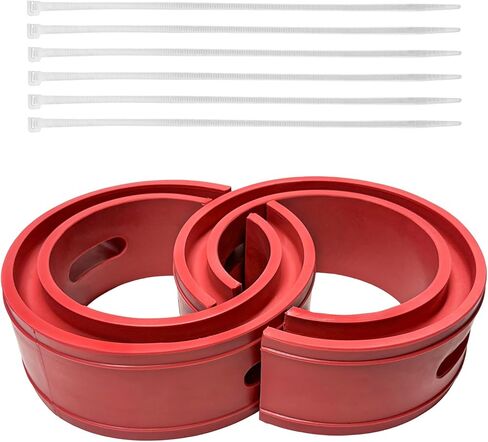 2 PCS Rubber Coil Spring Spacer for Car, Heavy Duty Round Coils Springs Boosters for 1.45''-1.65'' Sprung Distance, Vibration Noise Reduction Coil Spring Lift Spacers for Vehicles in Kuwait