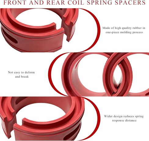 2 PCS Rubber Coil Spring Spacer for Car, Heavy Duty Round Coils Springs Boosters for 1.45''-1.65'' Sprung Distance, Vibration Noise Reduction Coil Spring Lift Spacers for Vehicles in Kuwait