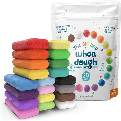 Chuckle & Roar Whoa Dough - 20 Colors Air Dry Clay – Gluten Free, Safe and Non-Toxic - Ages 3 and Up in Kuwait
