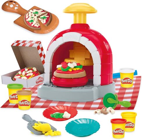 Play-Doh Stamp & Spin Pizza Playset, 8 Accessories & 5 Colors, Kids Play Food & Cooking Toys, Ages 3+ in Kuwait