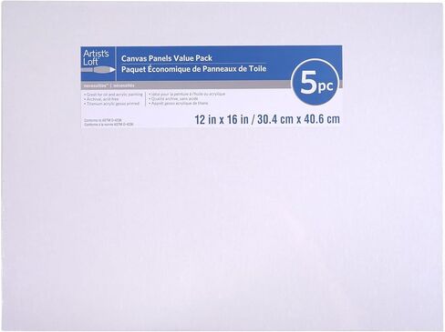 9" x 12" White Super Value Canvas Panel by Artist's Loft Necessities - Acid Free Cotton Canvas for Paint, Acrylic, & Oils - 5 Pack in Saudi Arabia