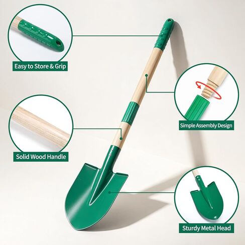 CUTE STONE Kids Gardening Tools Set - 9PCS Outdoor Toys for Toddlers with Wheelbarrow, Shovel, Rake & Watering Can - Durable Kids Gardening Kit for Backyard, Sandbox, Indoor & Outdoor Play Ages 3-5 in Kuwait
