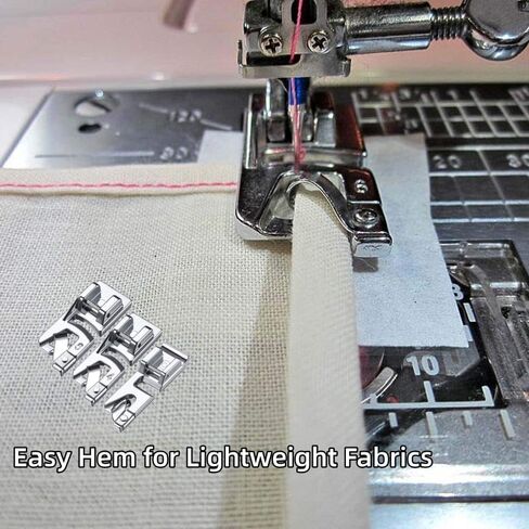 3Pcs Narrow Rolled Hem Sewing Machine Presser Foot Set (3mm, 4mm and 6mm) for All Low Shank Snap-On Singer, Brother, Janome, Babylock, Euro-Pro, Kenmore, White, Elna Sewing Machines in Kuwait