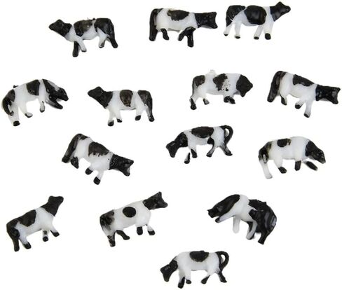 30 Pcs 1:150 N Scale Plastic Cows, Painted Farm Animal Figures for Model Train Scenes and Outdoor Landscape Displays in Kuwait