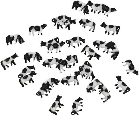 30 Pcs 1:150 N Scale Plastic Cows, Painted Farm Animal Figures for Model Train Scenes and Outdoor Landscape Displays in Kuwait