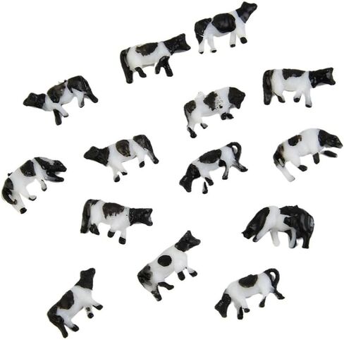 30 Pcs 1:150 N Scale Plastic Cows, Painted Farm Animal Figures for Model Train Scenes and Outdoor Landscape Displays in Kuwait